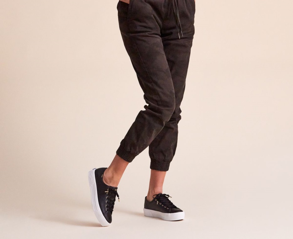 Dames Triple Kick Amp Leer Keds Zwart