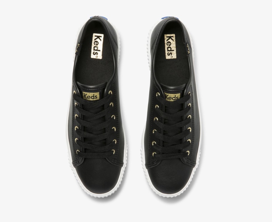 Dames Triple Kick Amp Leer Keds Zwart
