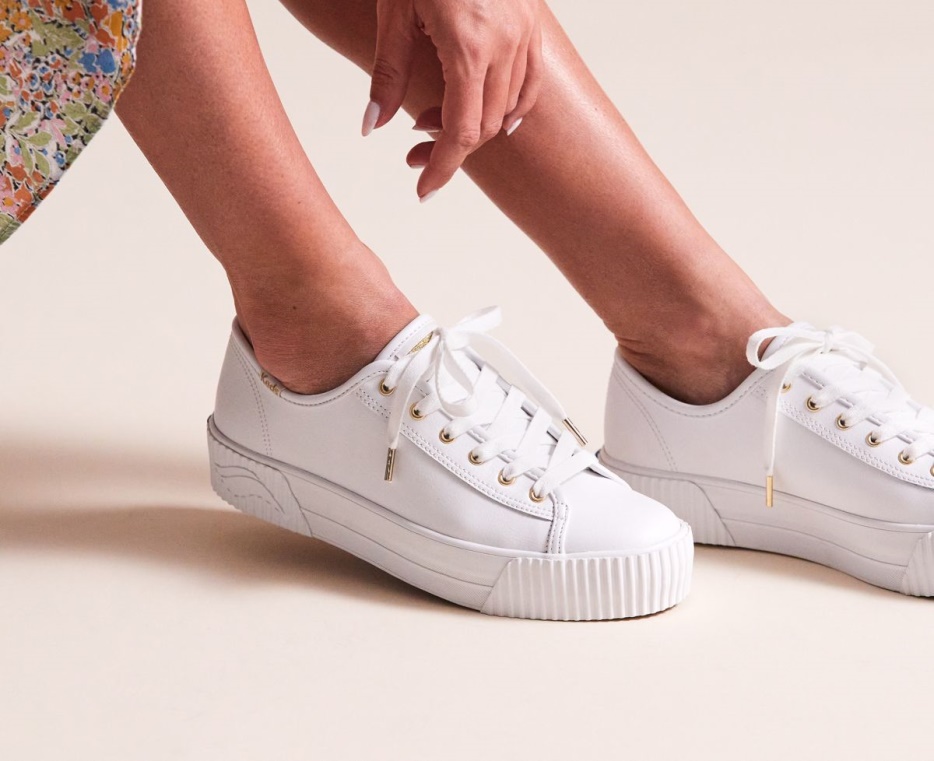 Dames Triple Kick Amp Leer Wit Keds