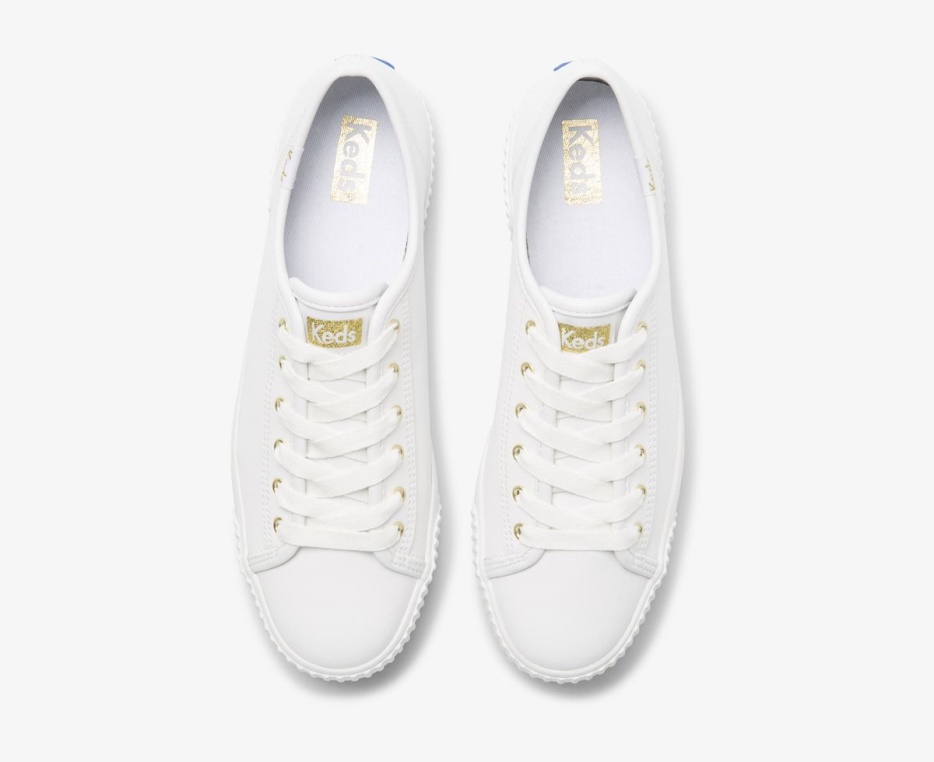 Dames Triple Kick Amp Leer Wit Keds
