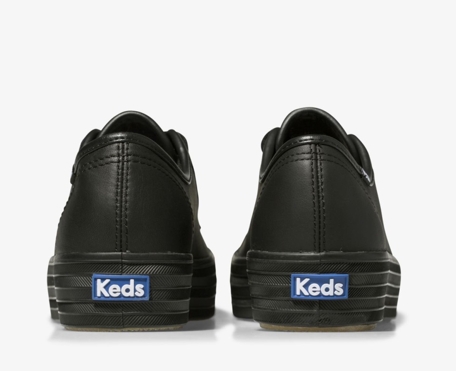 Dames Triple Kick Leer Zwart Keds
