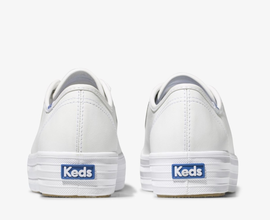 Dames Triple Kick Leer Wit Keds