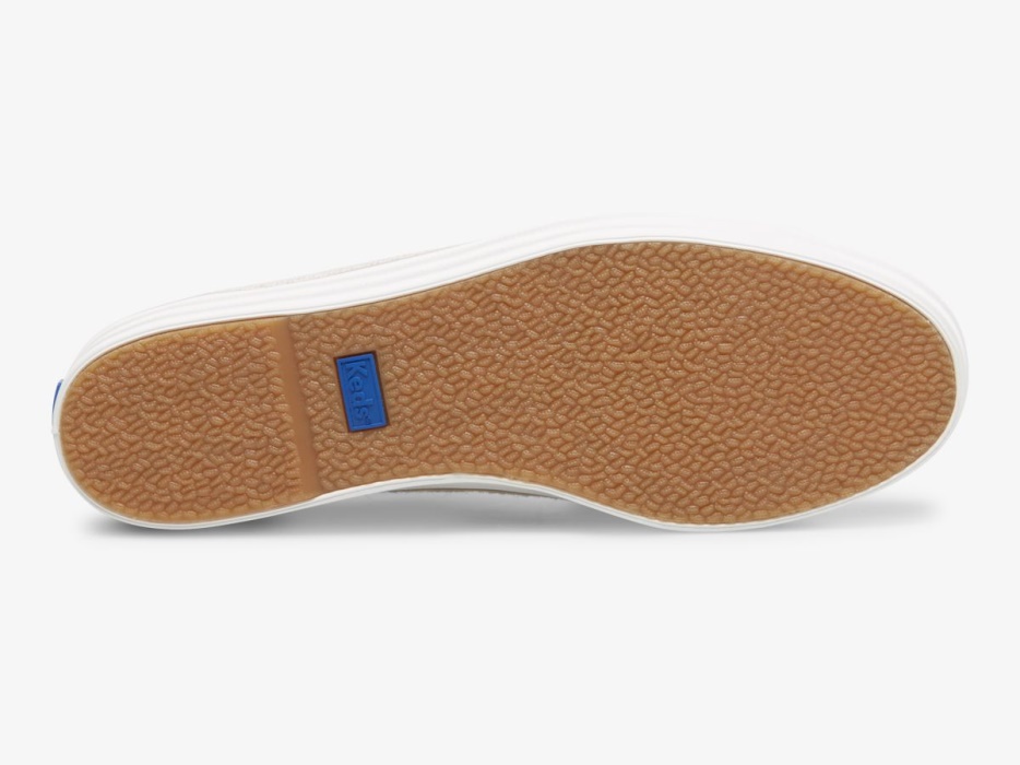 Dames Triple Kick Metallic Geweven Crème Gouden Keds