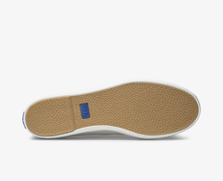 Drievoudige Leren Keds Dames Wit