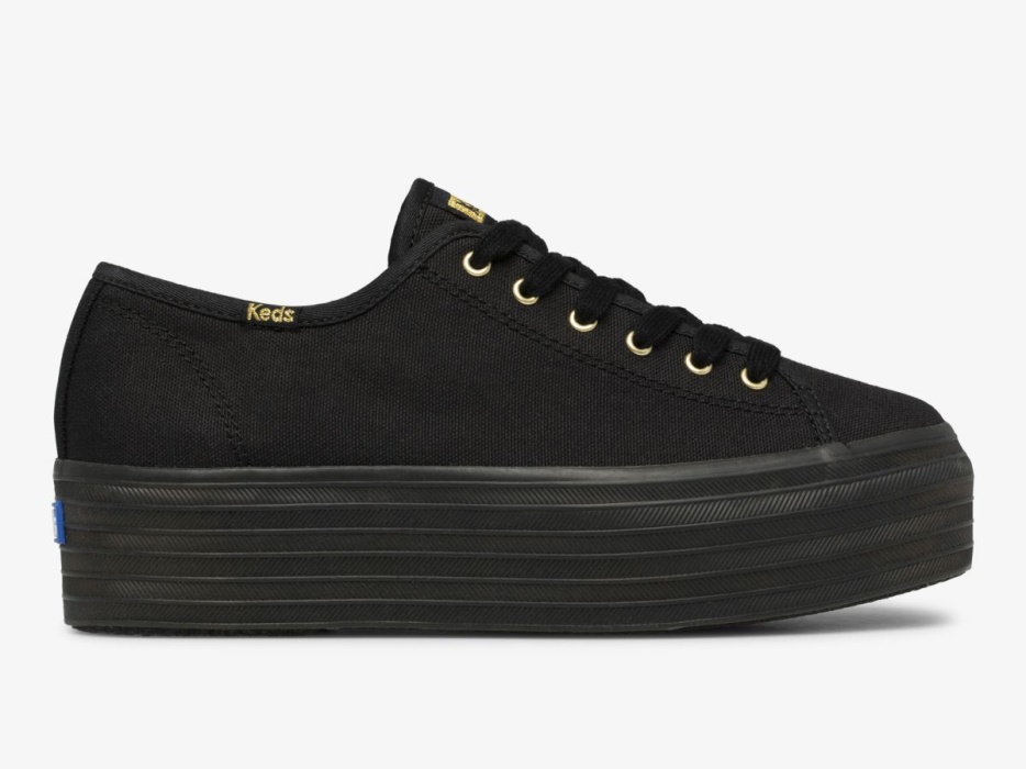 Driedubbele Zwarte Keds Voor Dames