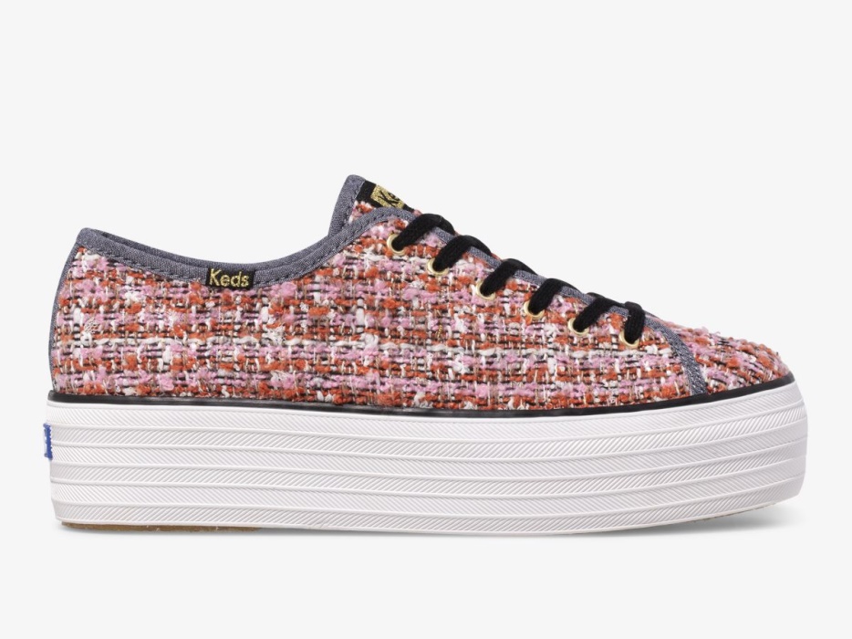 Triple Up Bouclé Keds Dames Roze Multi