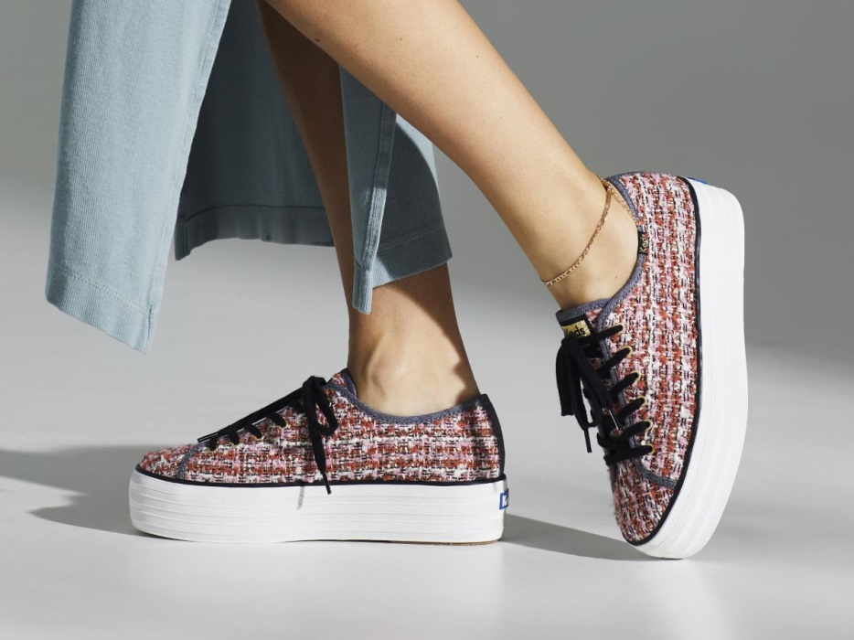 Triple Up Bouclé Keds Dames Roze Multi