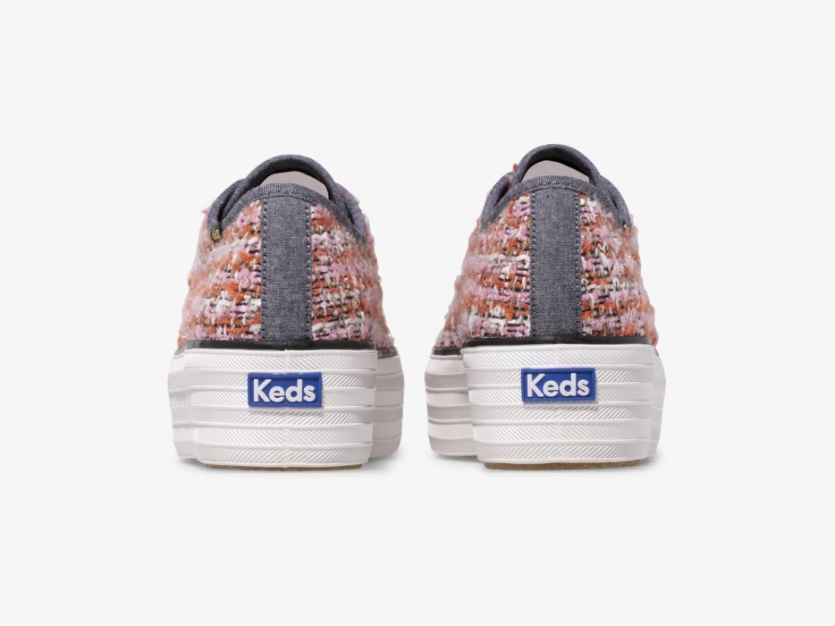 Triple Up Bouclé Keds Dames Roze Multi