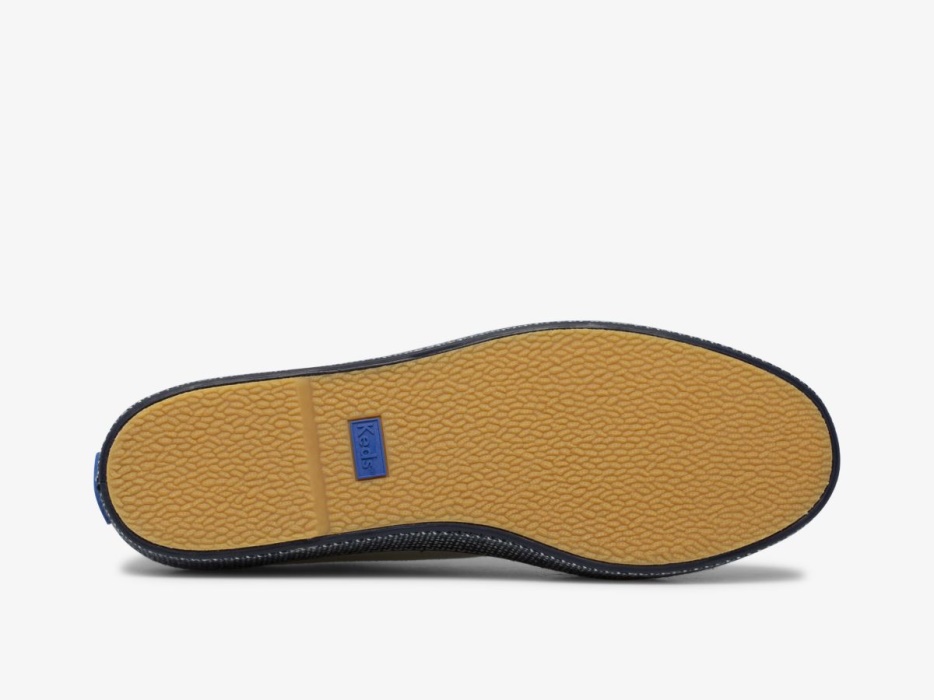 Driedubbele Webbing Canvas Dames Keds Wit Navy