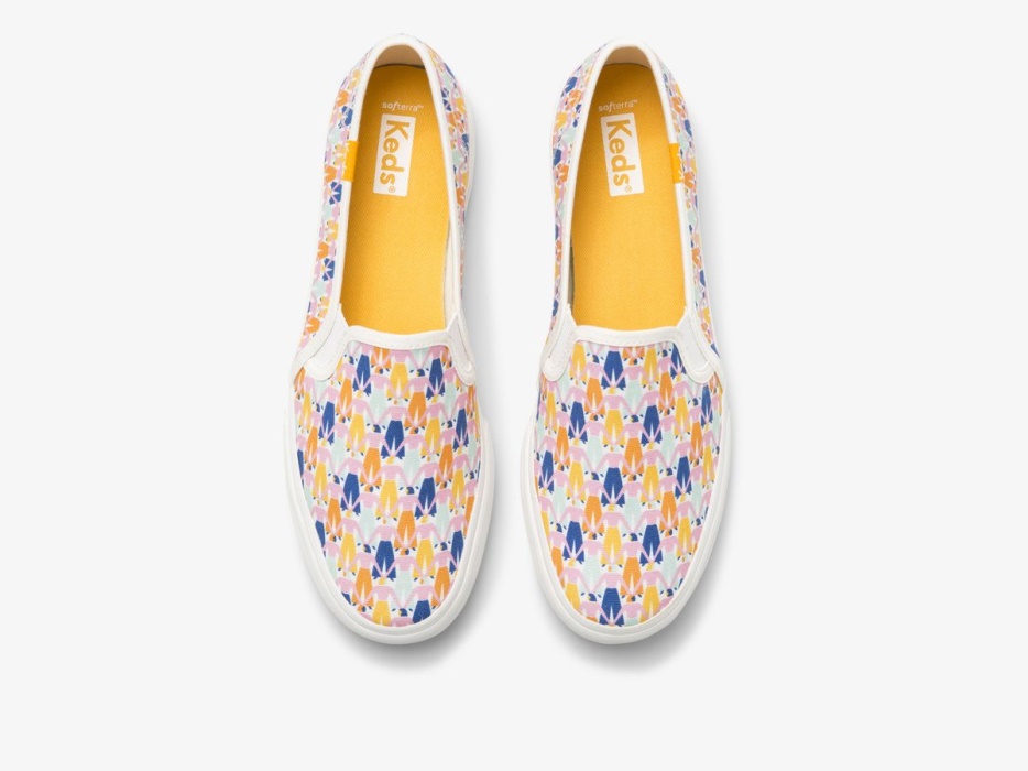 Wasbare Dubbeldekker Regenboog Dames Wit Multi Keds