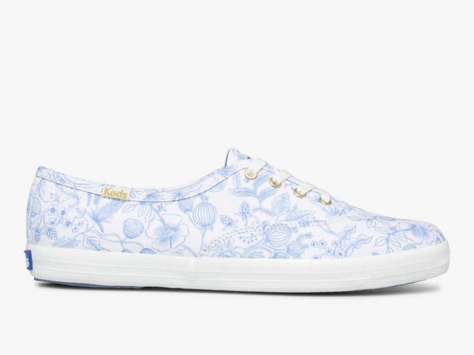 Dames X Rifle Paper Co. Kampioen Volière Keds Wit Blauw