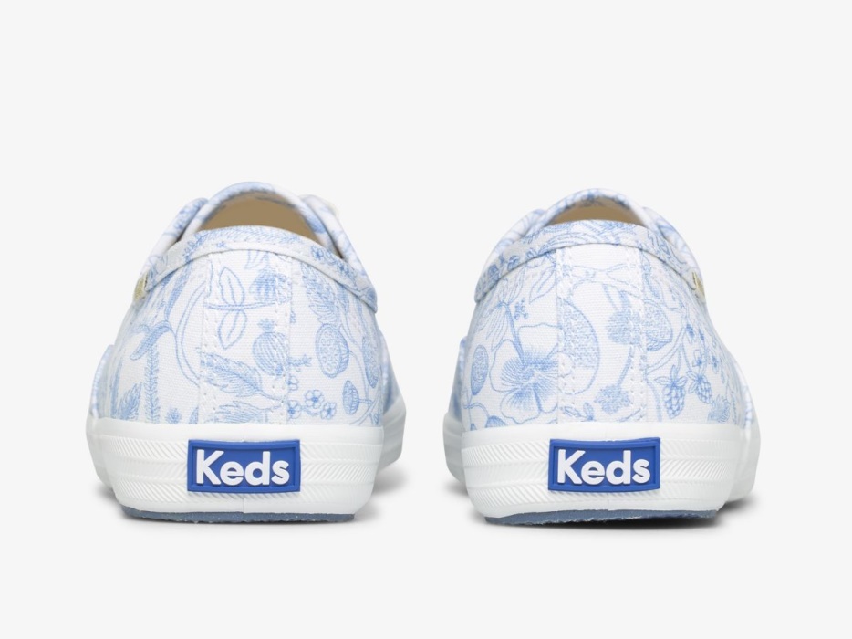 Dames X Rifle Paper Co. Kampioen Volière Keds Wit Blauw