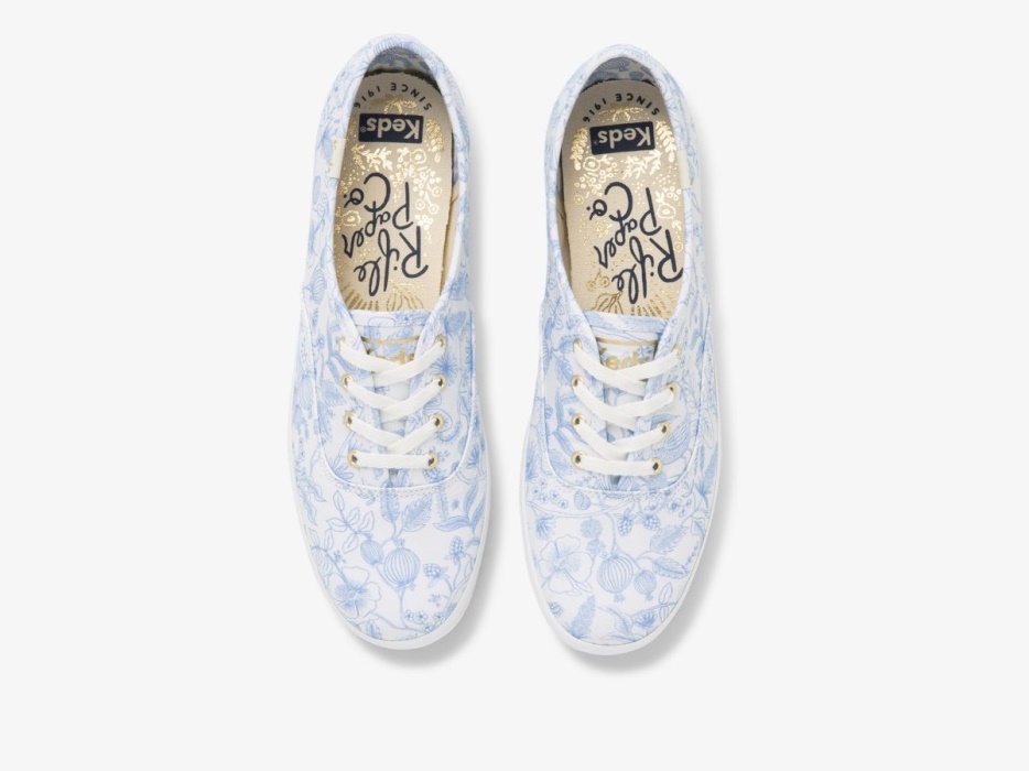 Dames X Rifle Paper Co. Kampioen Volière Keds Wit Blauw