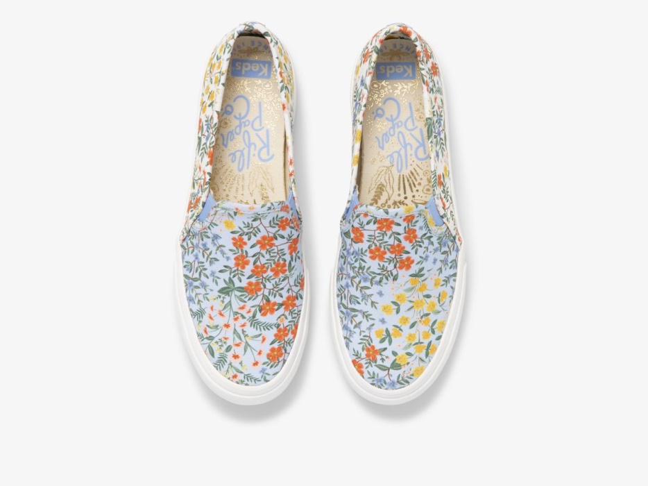 Dames X Rifle Paper Co. Dubbeldekker Wildhout Blauw Wit Keds