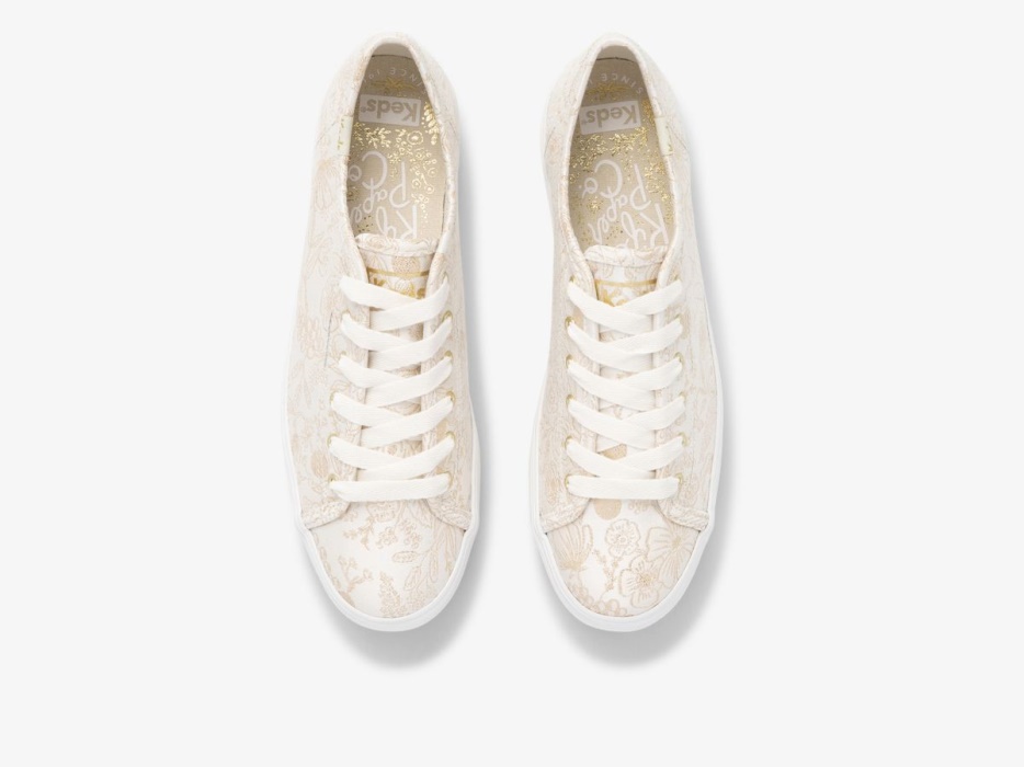 Dames X Rifle Paper Co. Triple Kick Colette Jacquard Ivoor Keds