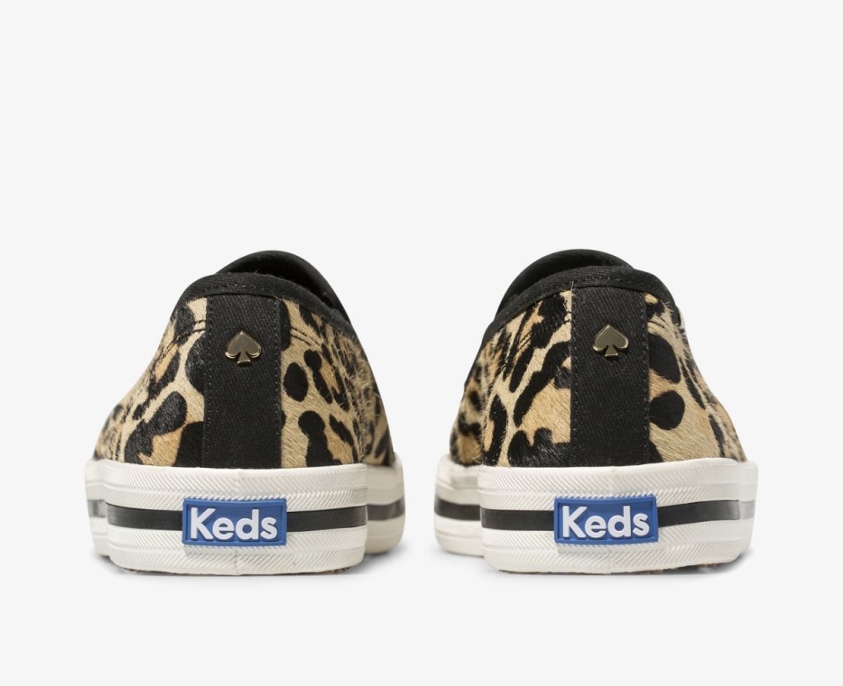 Dames X Kate Spade New York Kalfshaar Slip Op Keds Leopard
