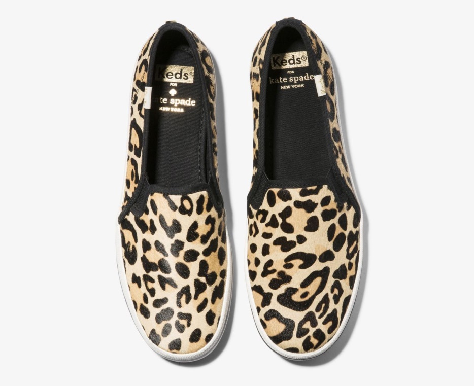 Dames X Kate Spade New York Kalfshaar Slip Op Keds Leopard