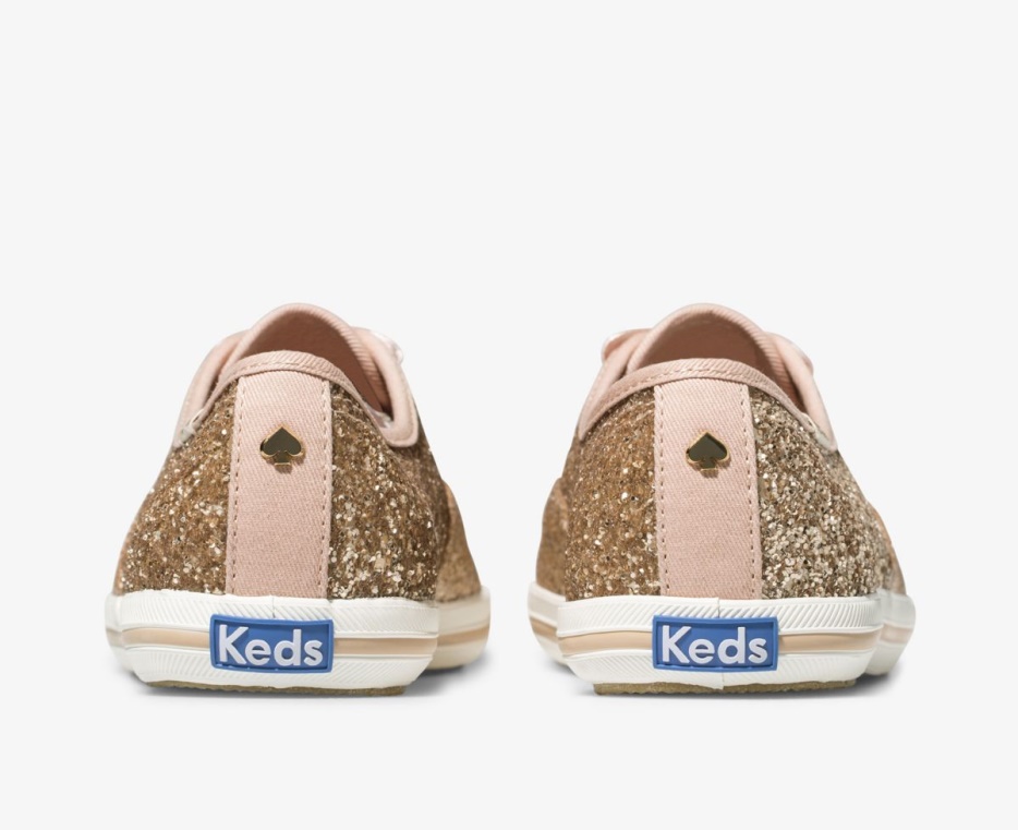 Dames X Kate Spade New York Champion Glitter Keds Rose Gouden Glitter