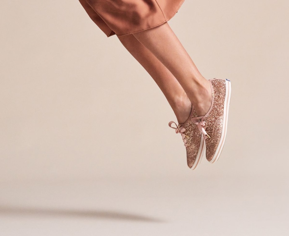 Dames X Kate Spade New York Champion Glitter Keds Rose Gouden Glitter