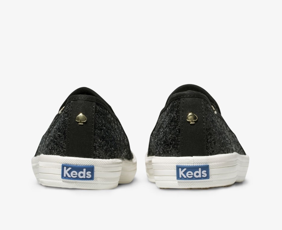 Dames X Kate Spade New York Dubbeldekker Glitter Keds Zwart