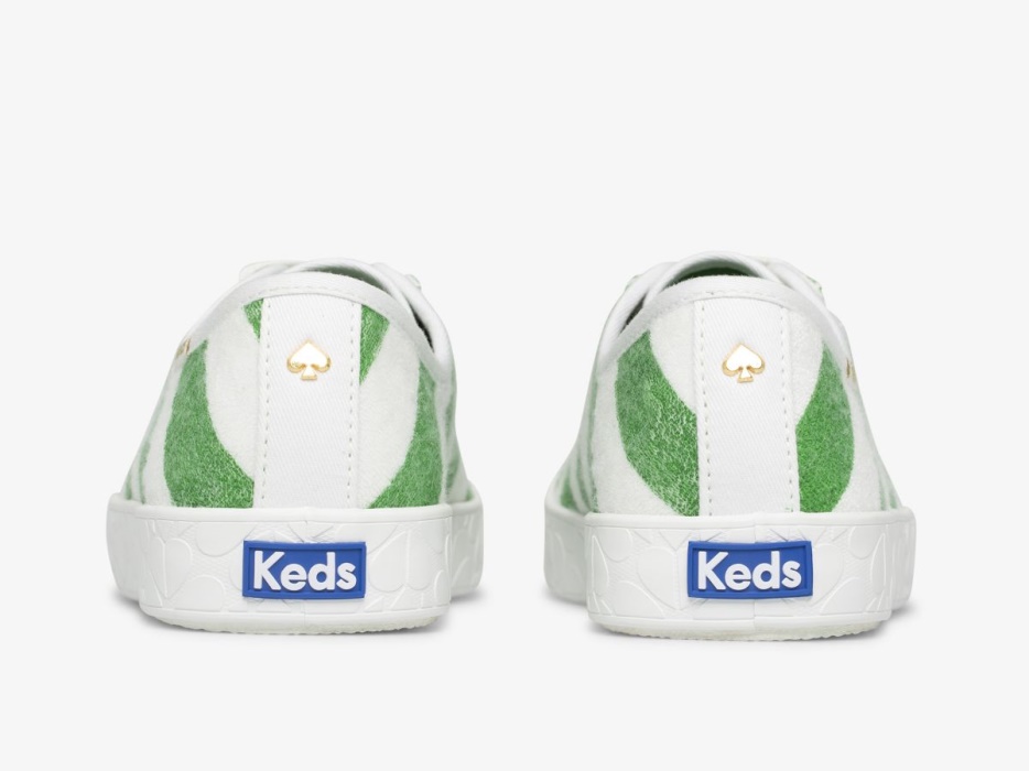 Dames X Kate Spade New York Kickstart Logo Foxing Wit Groen Keds