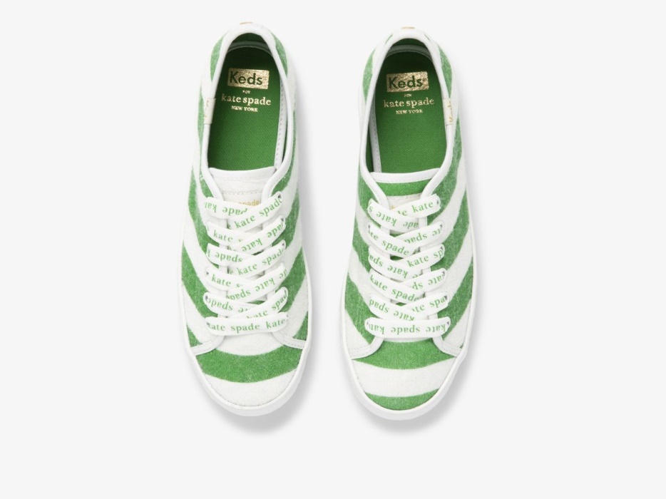 Dames X Kate Spade New York Kickstart Logo Foxing Wit Groen Keds