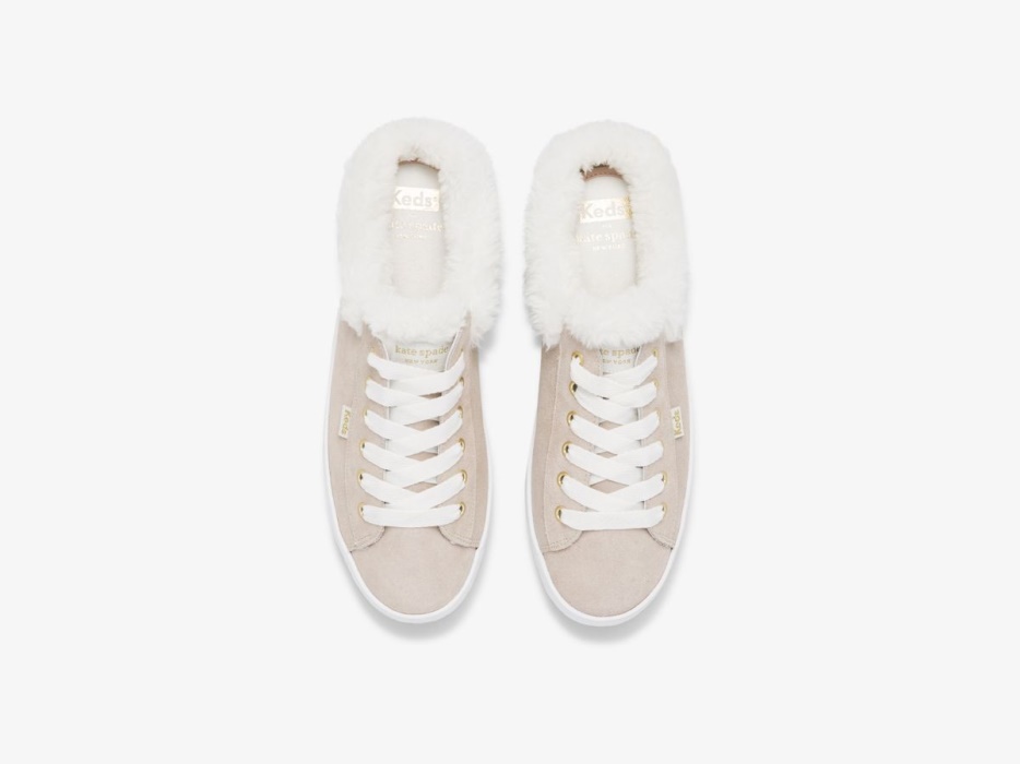 Dames X Kate Spade New York Kickstart Muilezel Bontkraag Glitter Suède Metallic Multi Keds