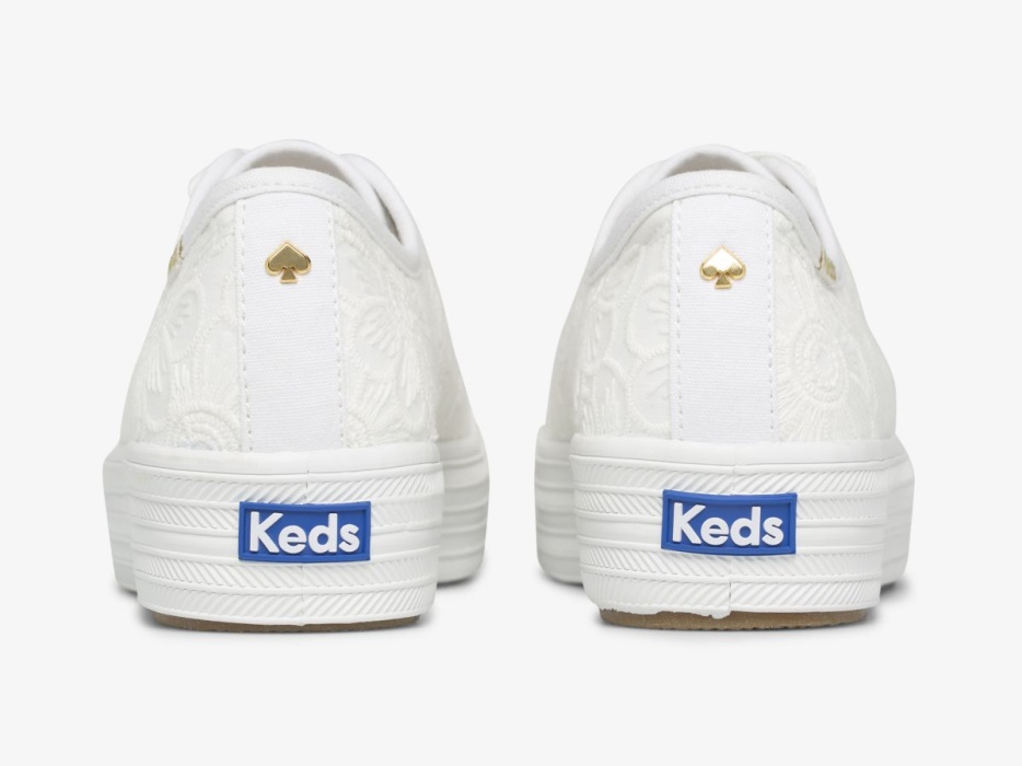 Dames X Ksny Triple Kick Bloemenoog Parels Wit Keds