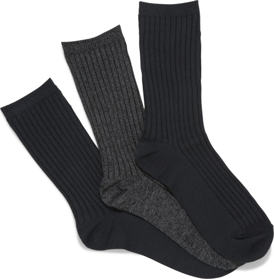3_pk_dames_laarssokken_keds_zwart.jpg 3 Pk Dames Laarssokken Keds Zwart - Afbeelding 1