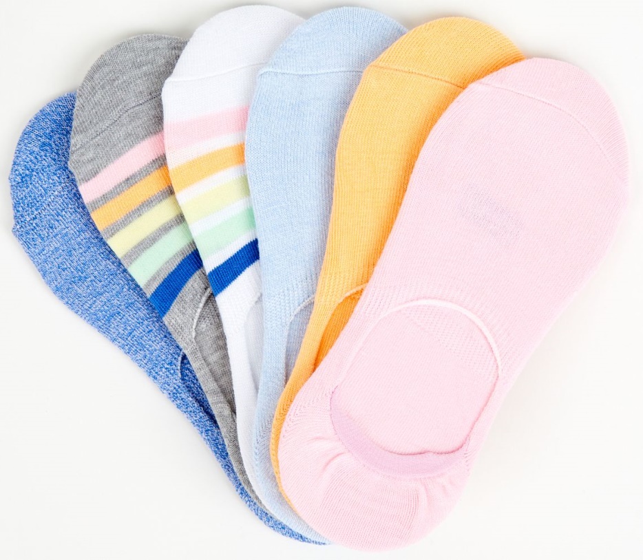 6 Pk Klassieke Sneaker Voering Sokken Voor Dames Keds Regenboog Multi - Afbeelding 1