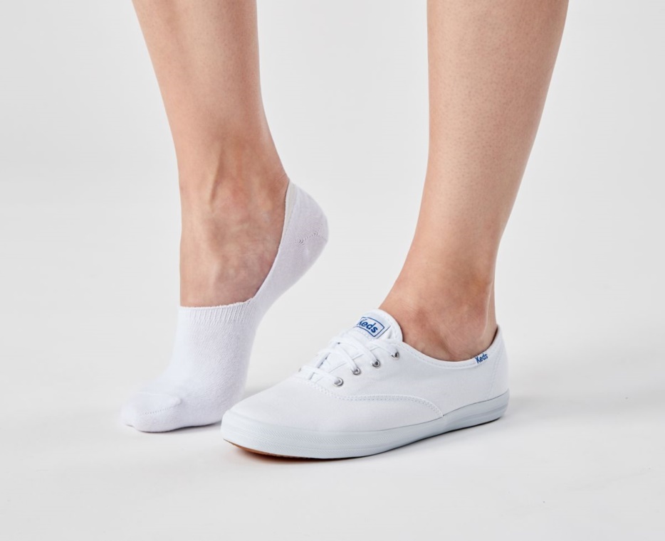 6 Pk Klassieke Sneaker Voering Sokken Voor Dames Wit Keds - Afbeelding 2