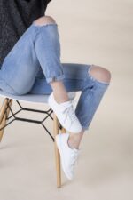 Aasleer Dames Wit Keds - Afbeelding 2