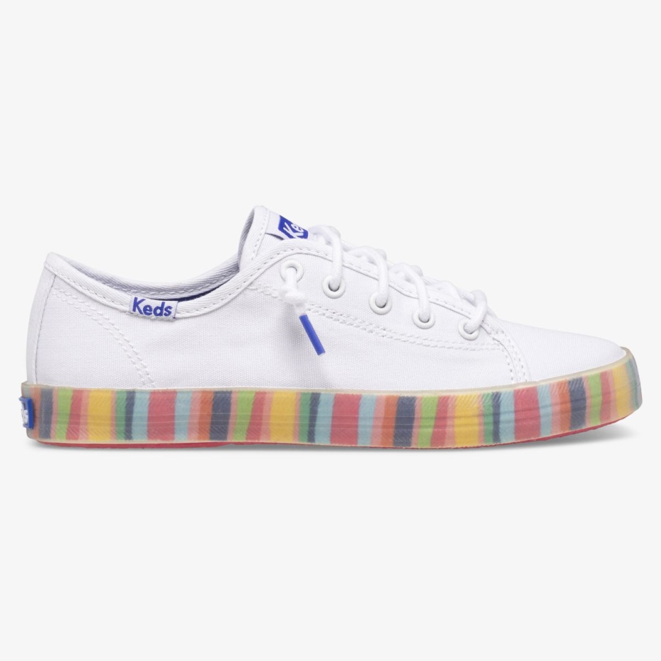 big_kids_kickstart_seizoensgebonden_wit_multi_keds.jpg Big Kid's Kickstart Seizoensgebonden Wit/multi Keds - Afbeelding 1