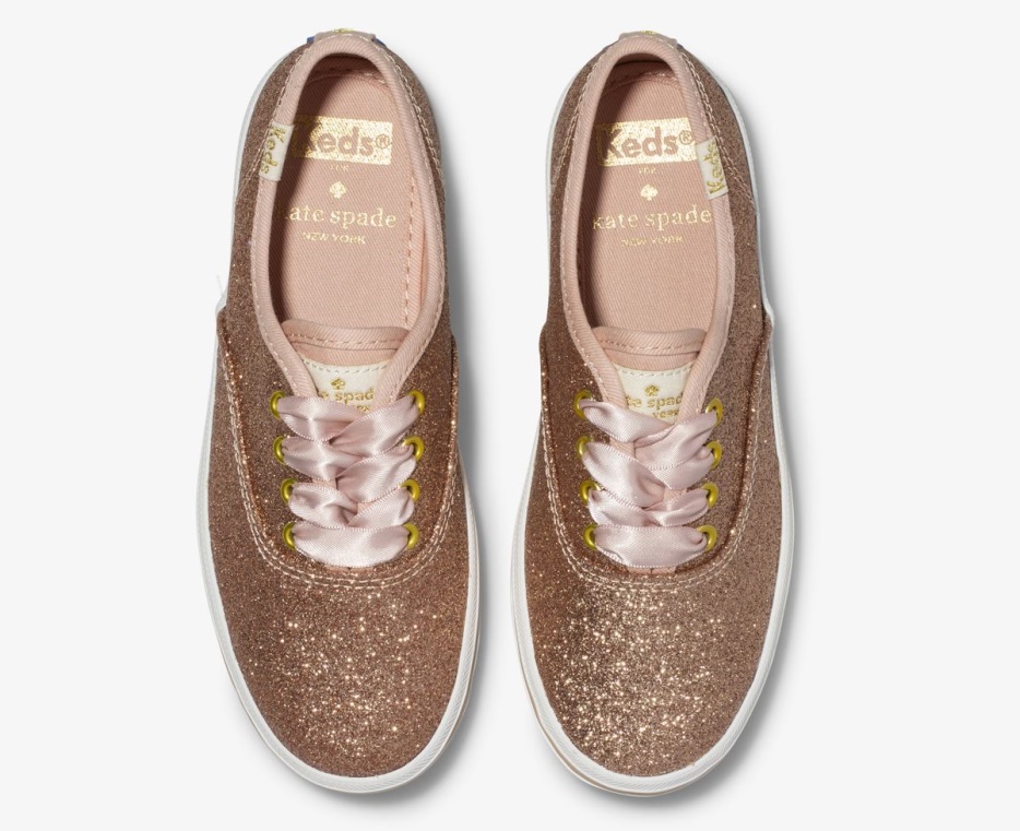 Big Kid's X Kate Spade New York Champion Glitter Sneaker Keds Rose Gold - Afbeelding 3