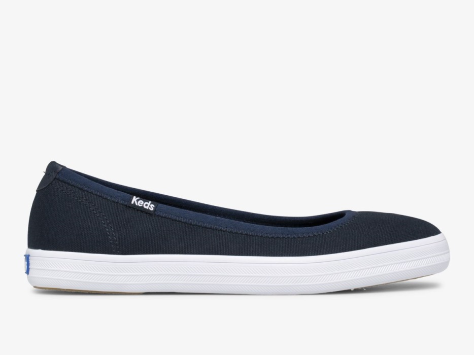bryn_canvas_dames_marineblauw_keds.jpg Bryn Canvas Dames Marineblauw Keds - Afbeelding 1