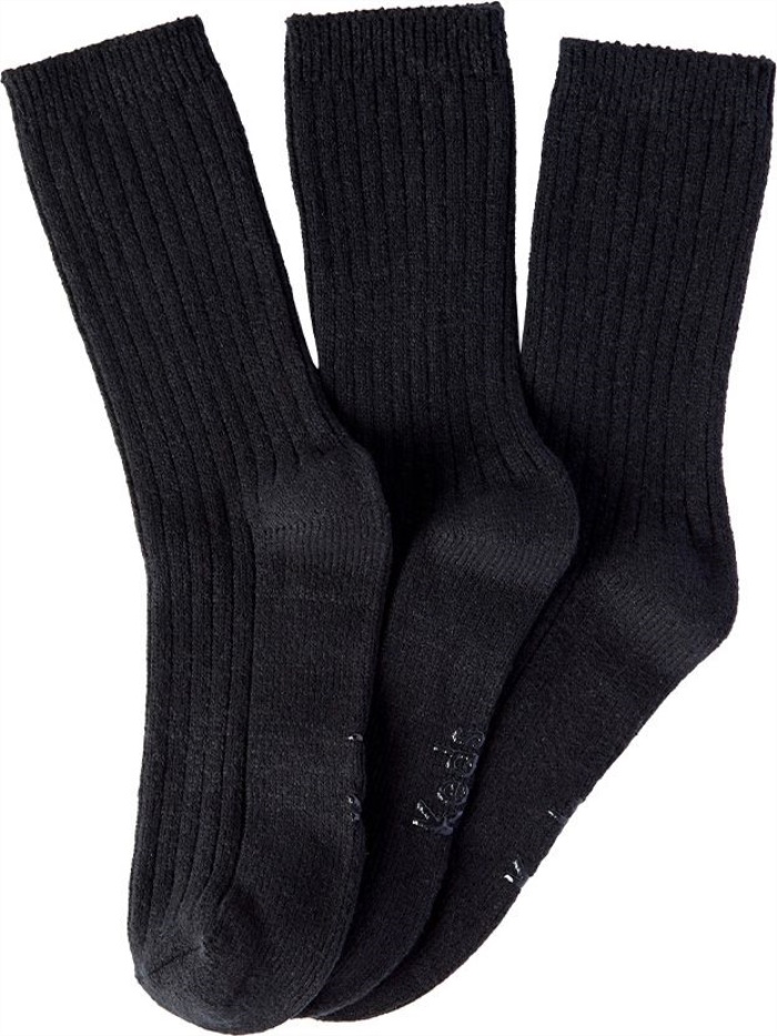 dames_3_pk_crew_boot_sokken_keds_zwart.jpg Dames 3 Pk Crew Boot Sokken Keds Zwart - Afbeelding 1