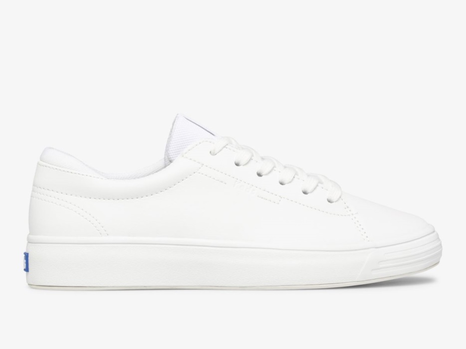 dames_alley_leer_wit_keds.jpg Dames Alley Leer Wit Keds - Afbeelding 1