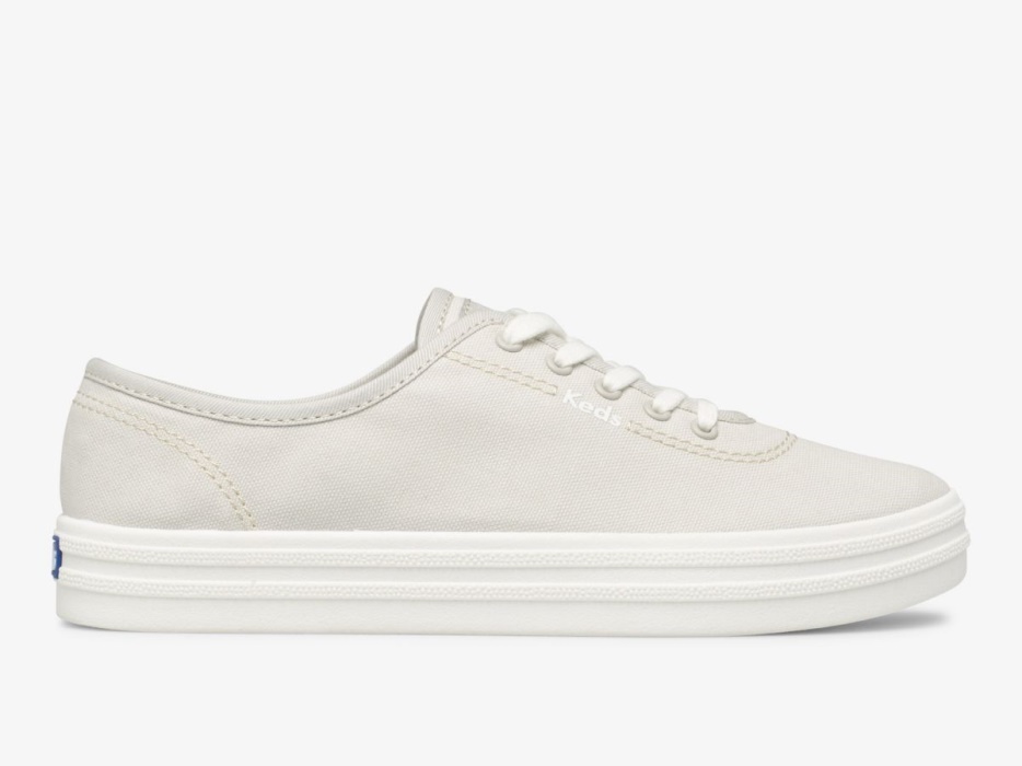 dames_breezie_canvas_keds_grijs.jpg Dames Breezie Canvas Keds Grijs - Afbeelding 1
