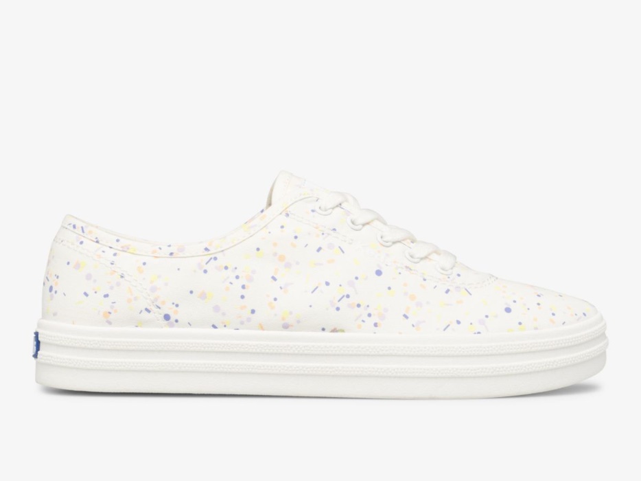 dames_breezie_confetti_canvas_wit_multi_keds.jpg Dames Breezie Confetti Canvas Wit Multi Keds - Afbeelding 1