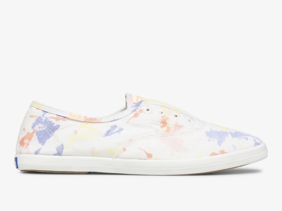 dames_chillax_splatter_twill_witte_perzik_keds.jpg Dames Chillax Splatter Twill Witte Perzik Keds - Afbeelding 1