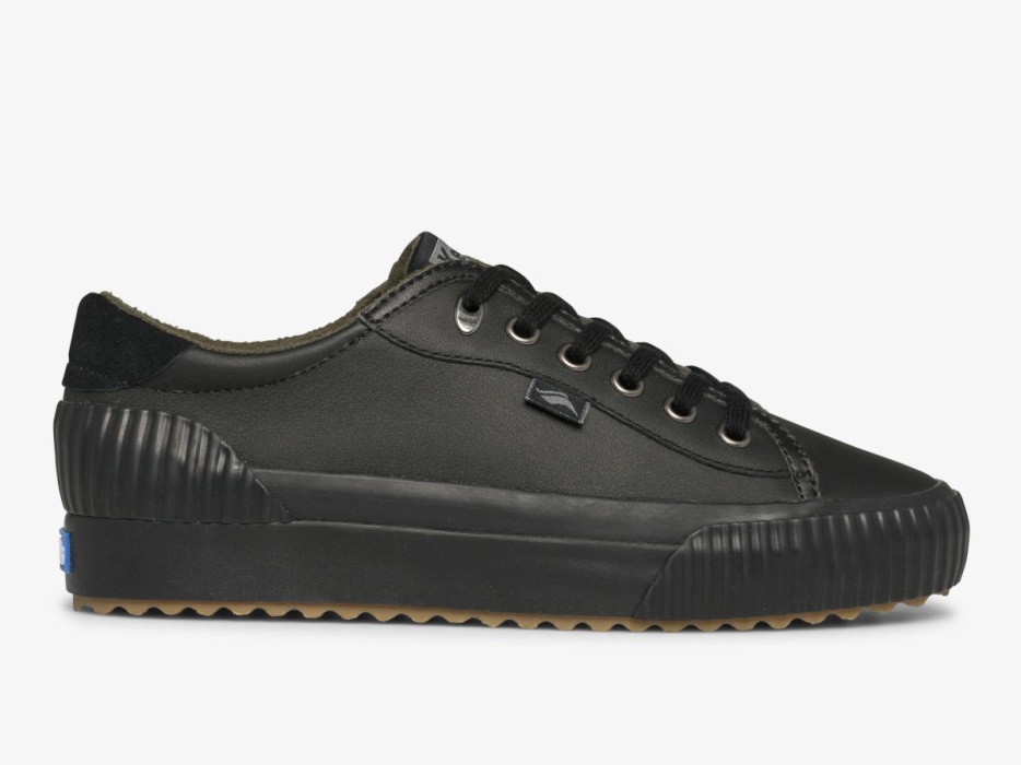 dames_demi_trx_leren_keds_zwart.jpg Dames Demi Trx Leren Keds Zwart - Afbeelding 1