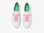 Dames Kickback Canvas Pop Wasbare Witte Keds - Afbeelding 3