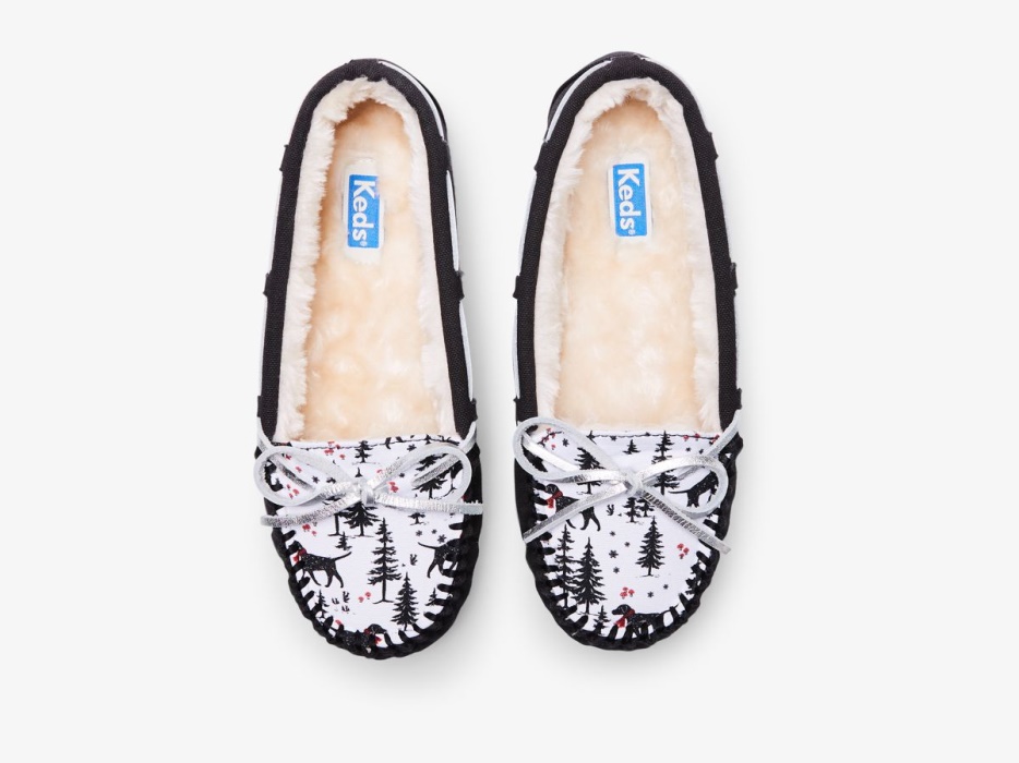 dames_mocassin_pantoffel_keds_black_dog_multi.jpg Dames Mocassin Pantoffel Keds Black Dog Multi - Afbeelding 1