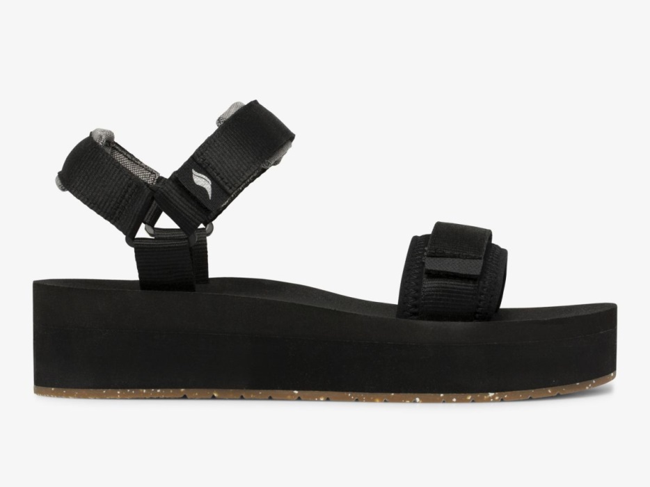 dames_trio_platform_zwart_keds.jpg Dames Trio Platform Zwart Keds - Afbeelding 1