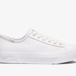 Dames Triple Kick Amp Leer Wit Keds