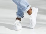 Dames Triple Kick Leer Wit Keds - Afbeelding 2
