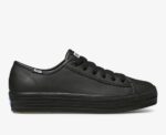 Dames Triple Kick Leer Zwart Keds