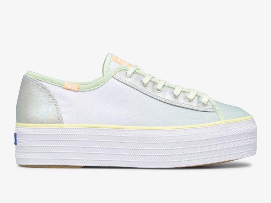 dames_triple_up_fade_canvas_keds_groen_multi.jpg Dames Triple Up Fade Canvas Keds Groen Multi - Afbeelding 1