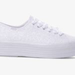 Dames Triple Up Pailletten Witte Keds