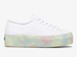 Dames Triple Up Tie Dye Foxing Keds Wit Multi